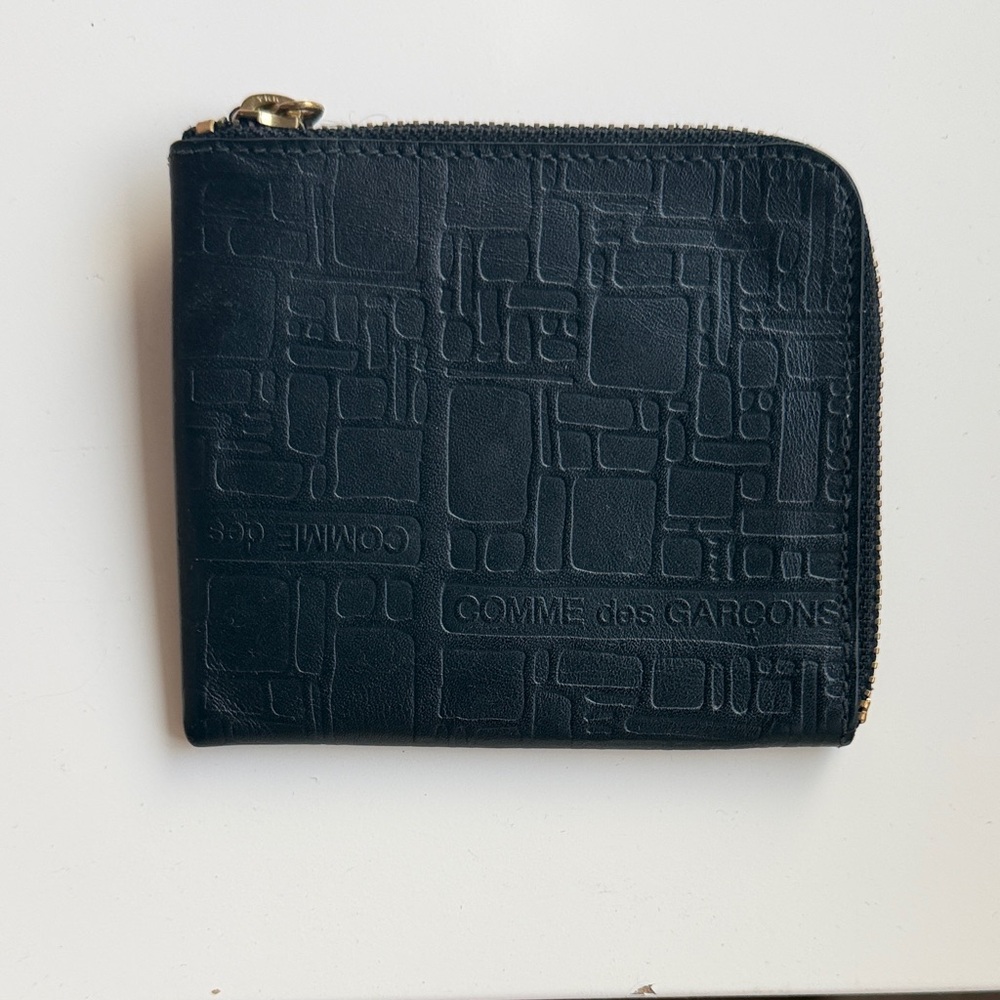Comme des Garcons Black Embossed Leather Wallet
